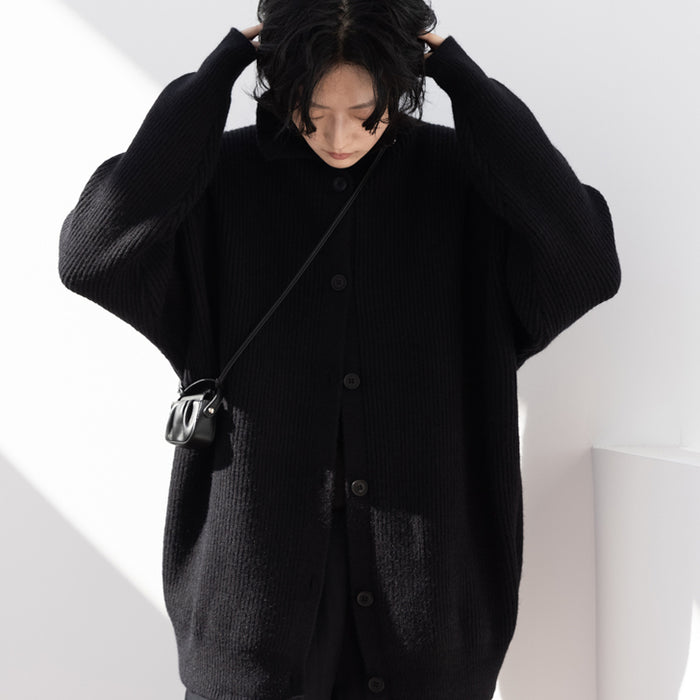 スタンドカラーニットカーディガン – QLOMONO
