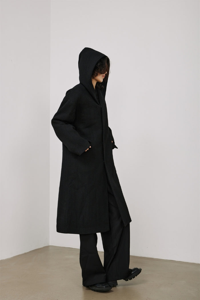 フード付きロングコート – QLOMONO